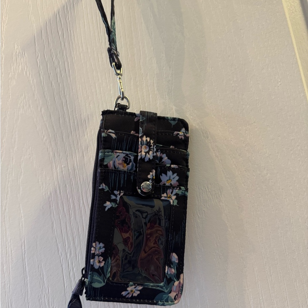 Vera Bradley Navy floral garden wristlet card case